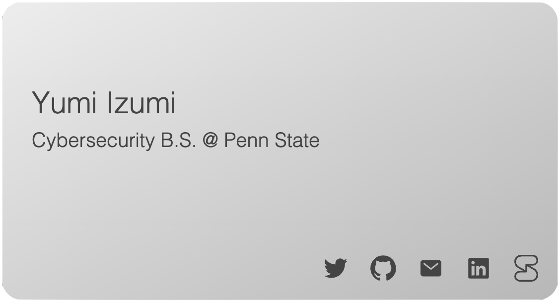 Yumi Izumi's Virtual Business Card